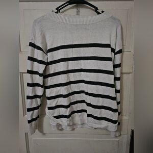 LOFT Black and White Striped Sweater
